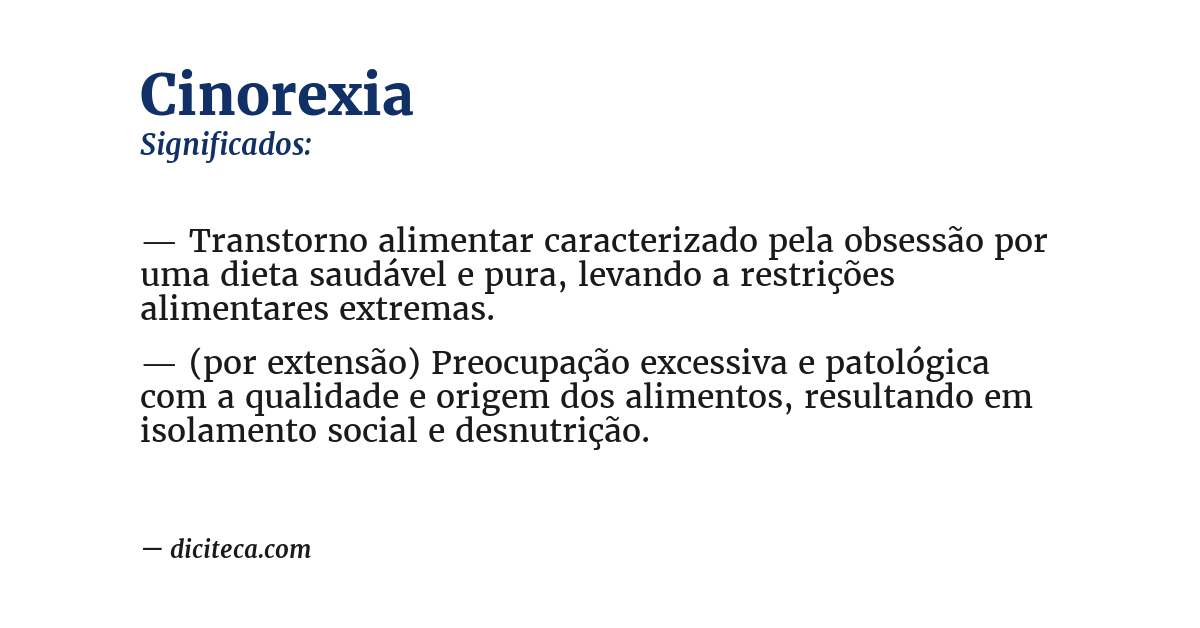 Significado de cinorexia