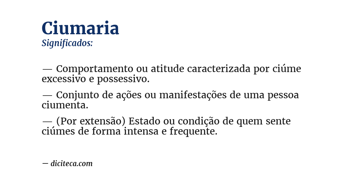 Significado de ciumaria