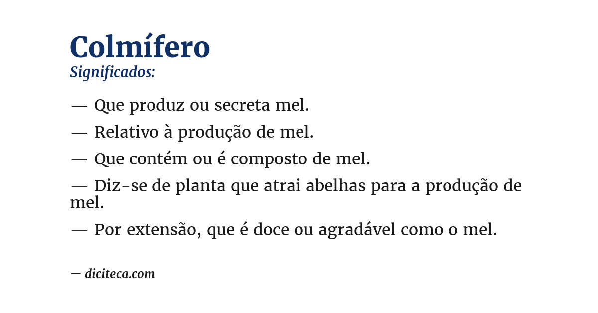 Significado de colmífero