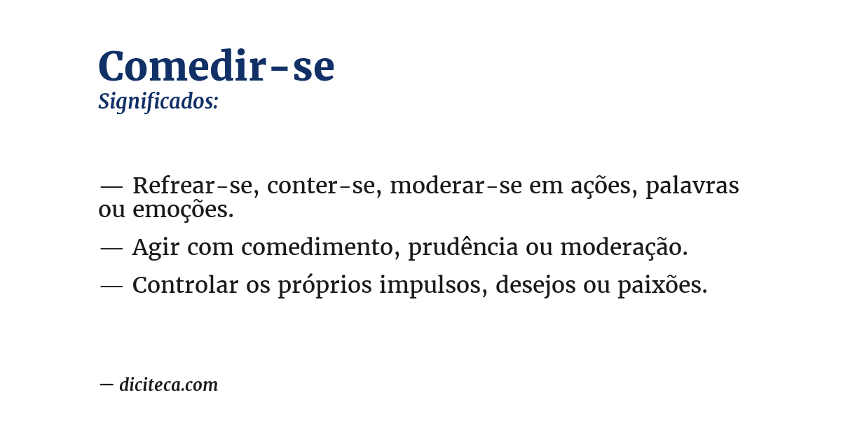 Significado de comedir-se