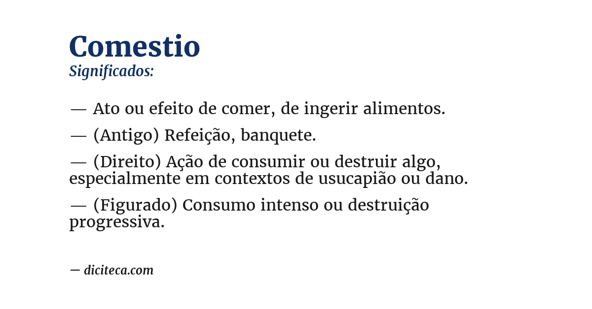 Significado de comestio