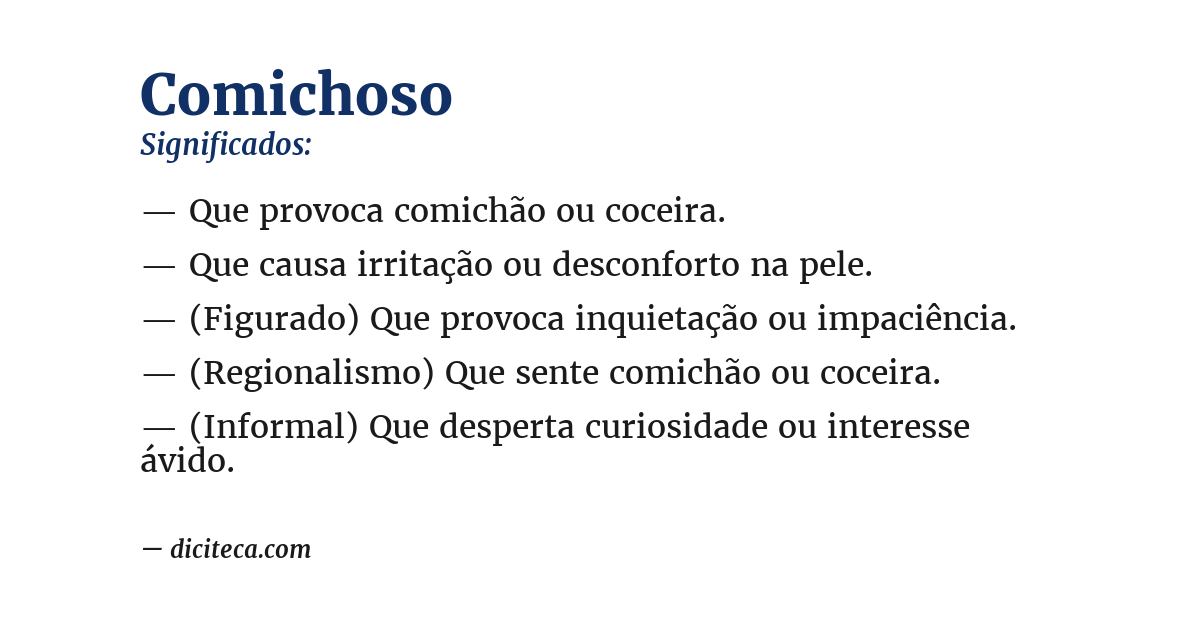 Significado de comichoso