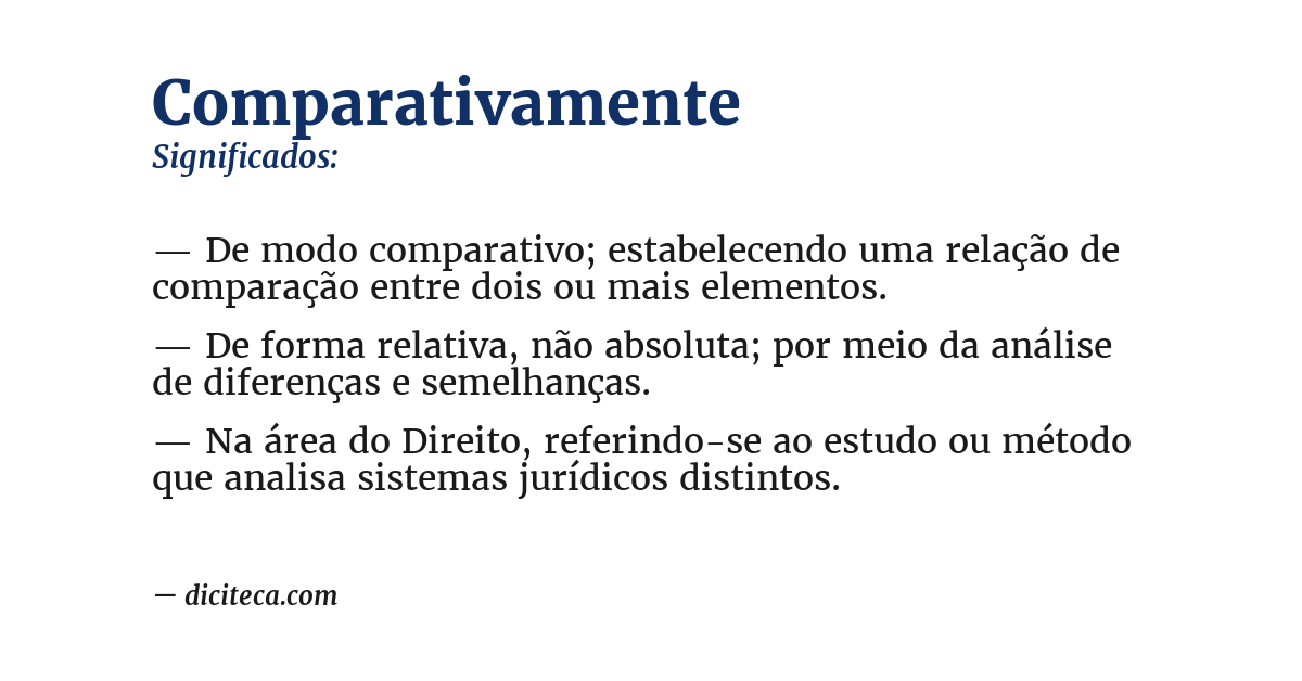 Significado de comparativamente