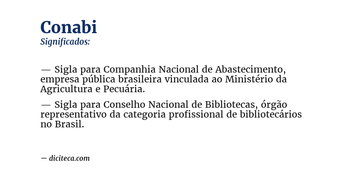 Significado de conabi