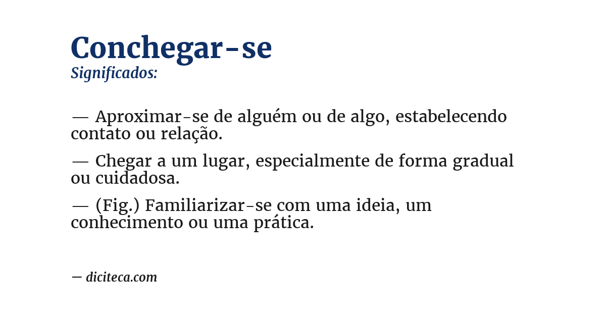 Significado de conchegar-se