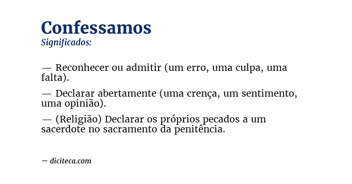 Significado de confessamos