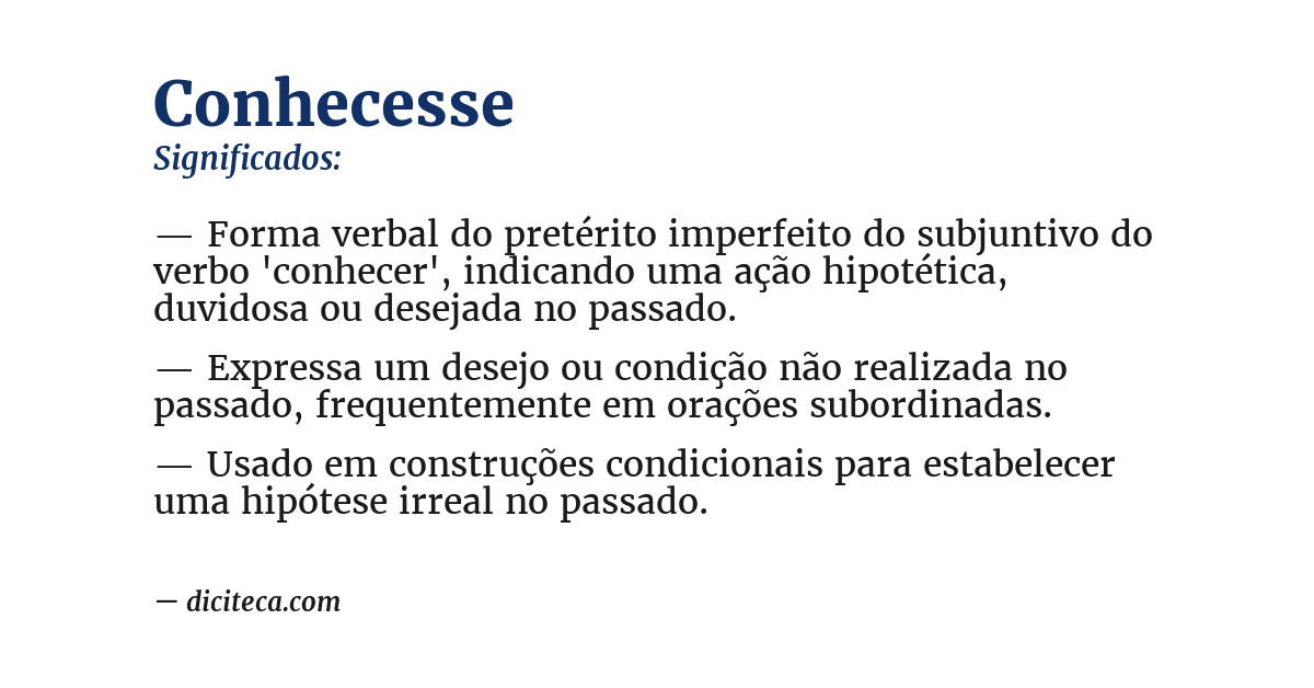 Significado de conhecesse