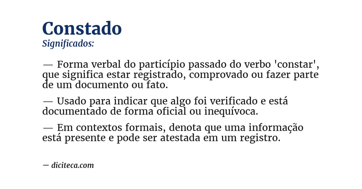 Significado de constado