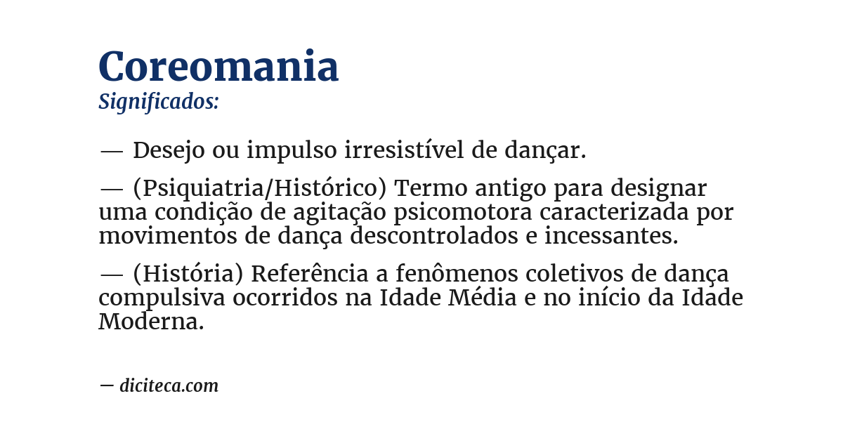 Significado de coreomania