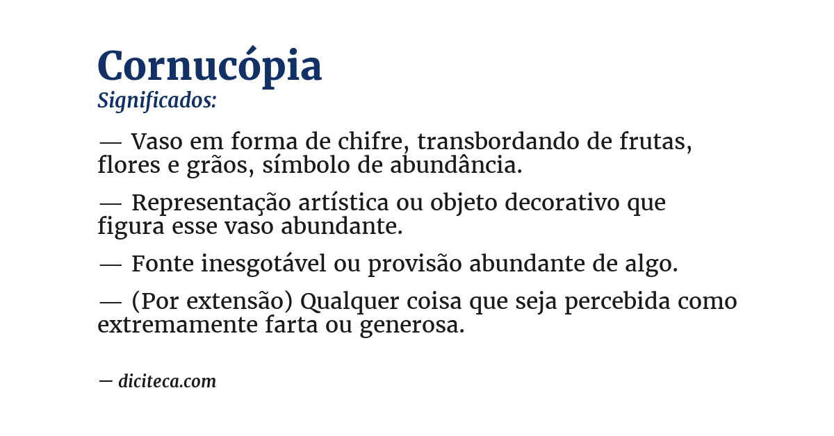 Significado de cornucópia