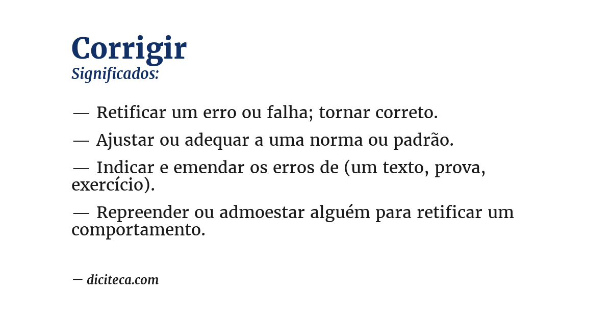 Significado de corrigir