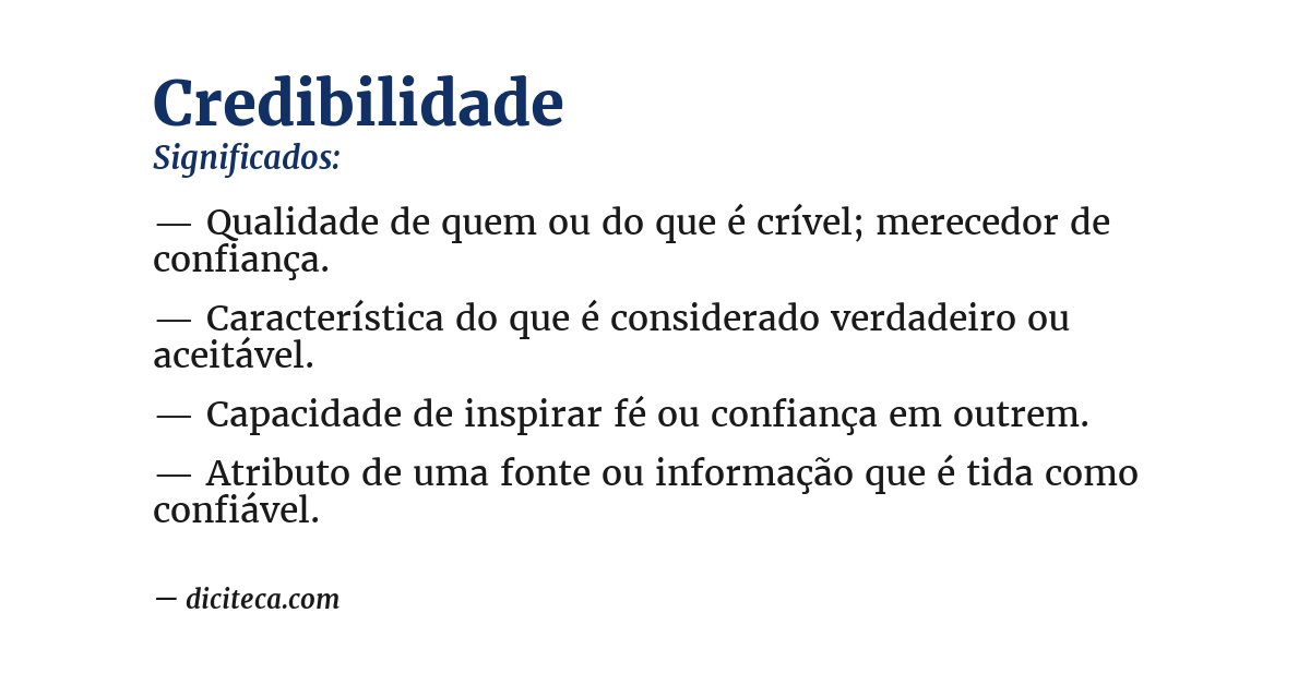 Significado de credibilidade