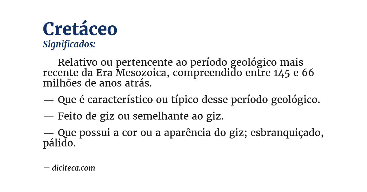 Significado de cretáceo