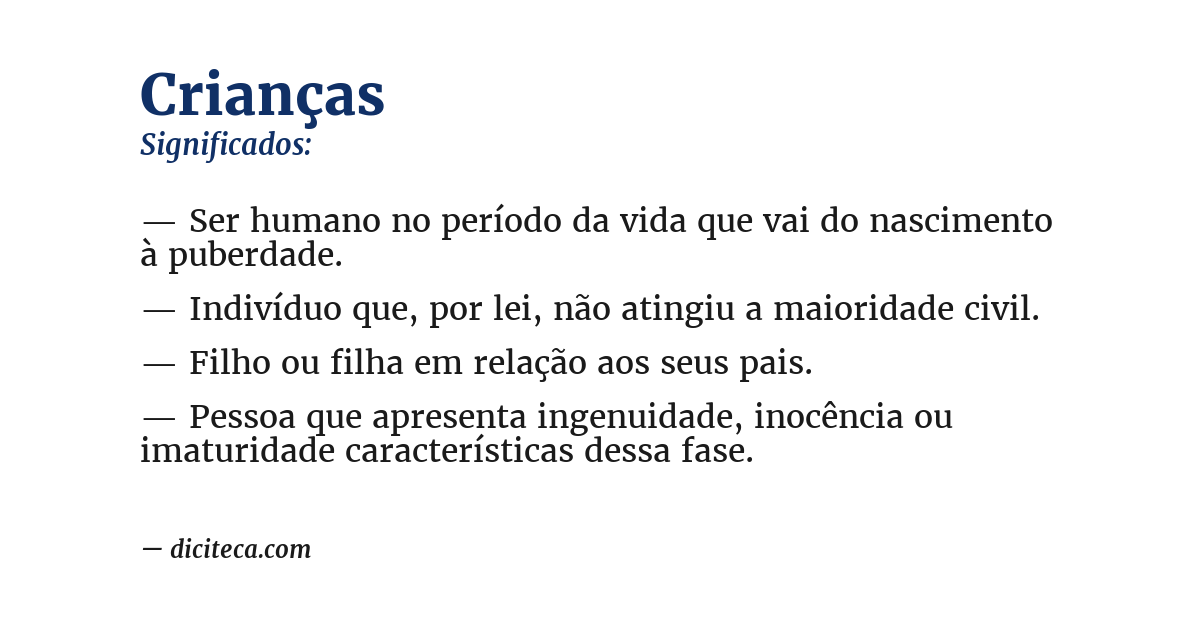 Significado de crianças