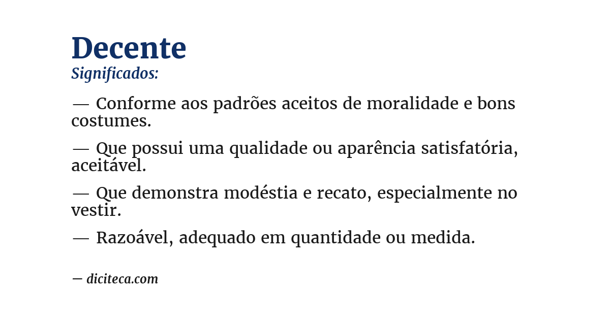 Significado de decente