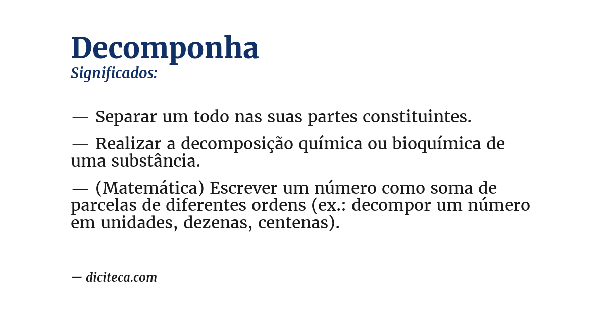 Significado de decomponha