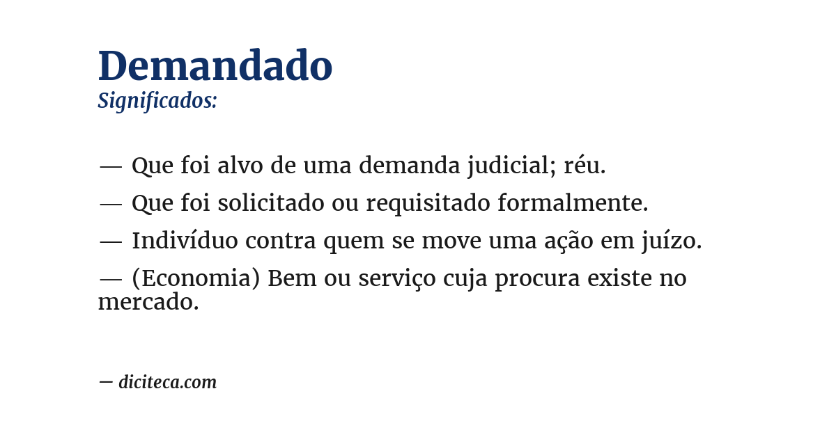Significado de demandado