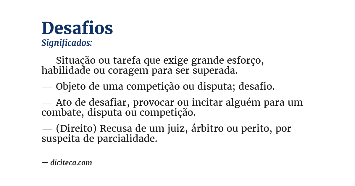 Significado de desafios