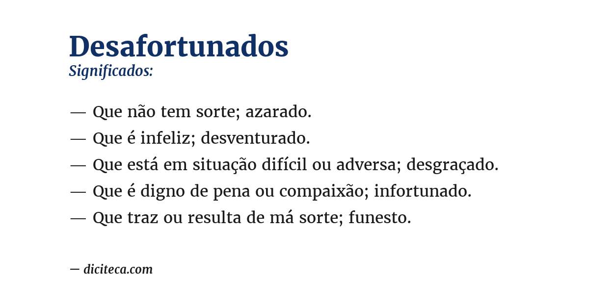Significado de desafortunados