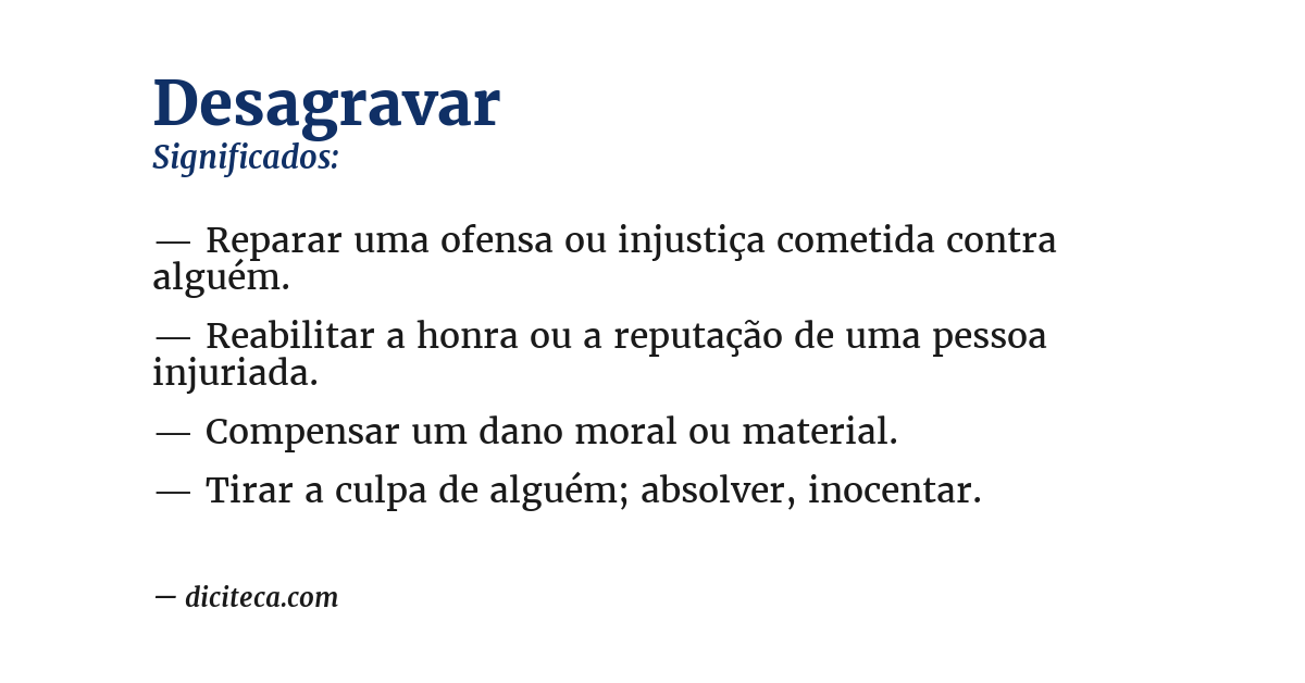 Significado de desagravar