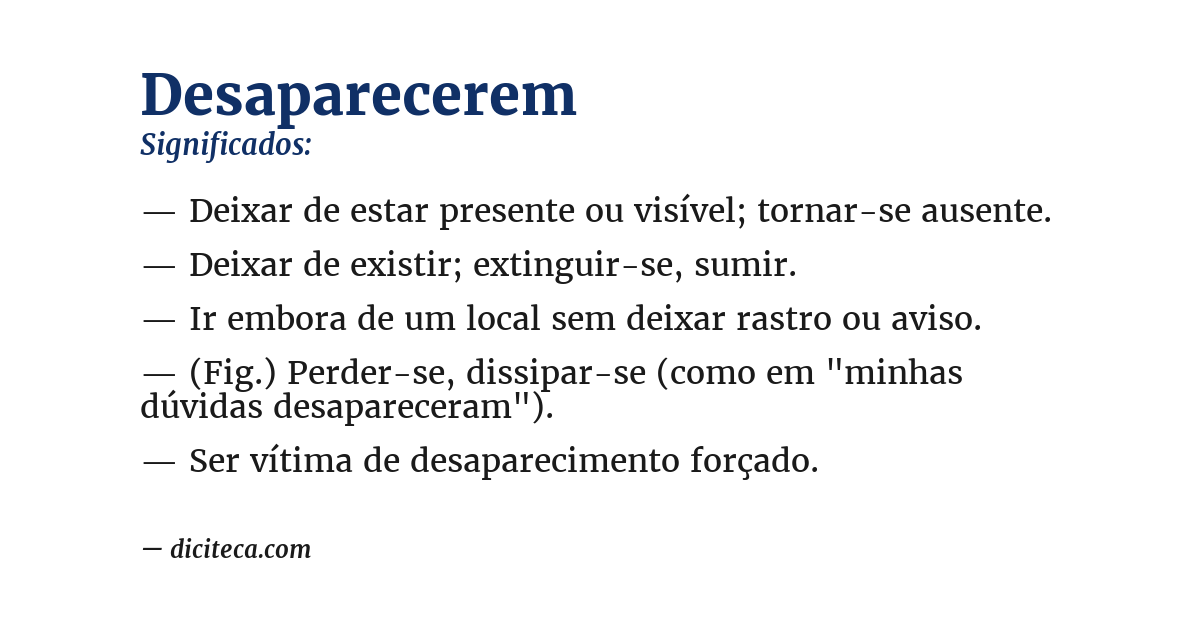 Significado de desaparecerem