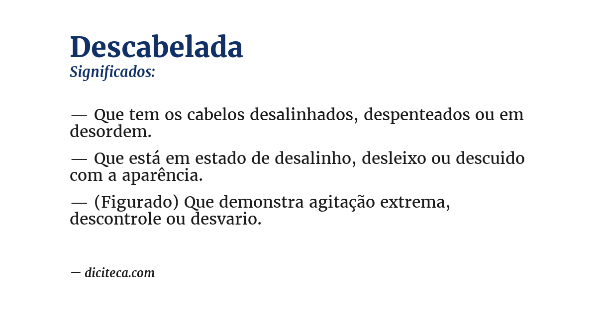 Significado de descabelada