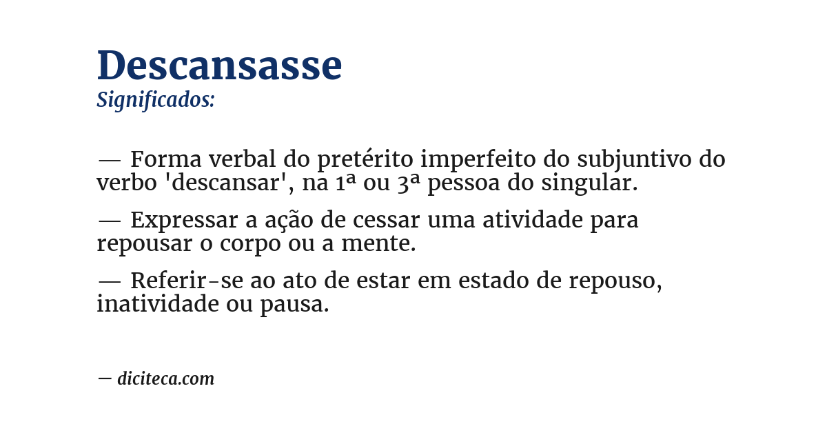 Significado de descansasse