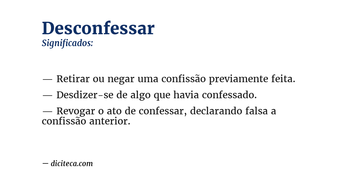 Significado de desconfessar