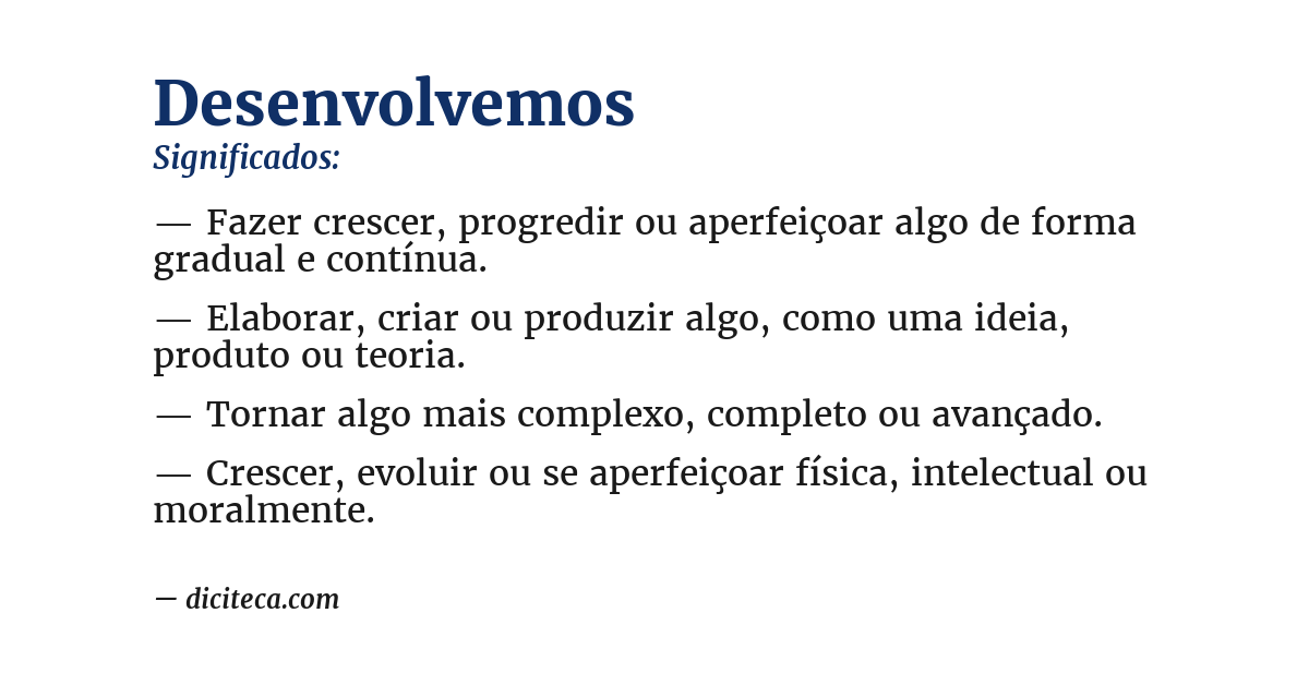 Significado de desenvolvemos