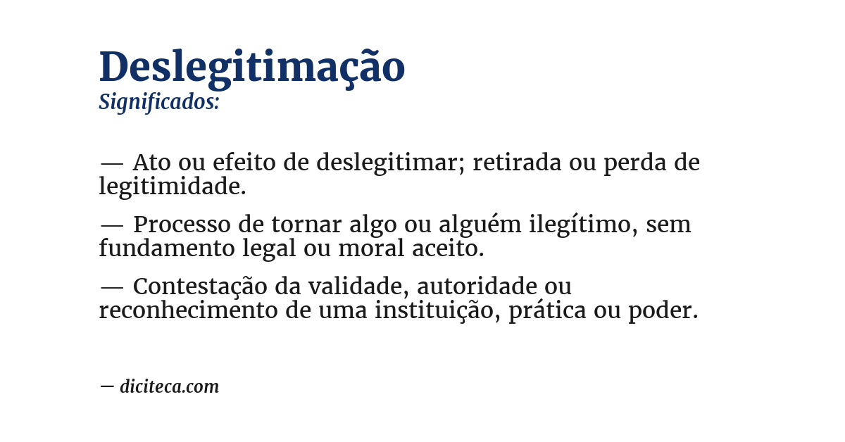Significado de deslegitimação