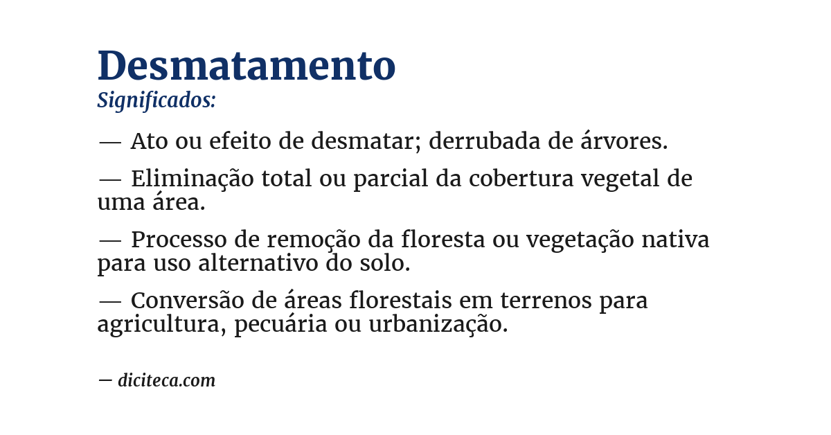 Significado de desmatamento