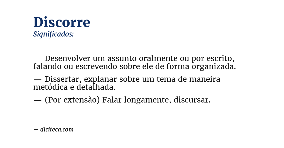 Significado de discorre