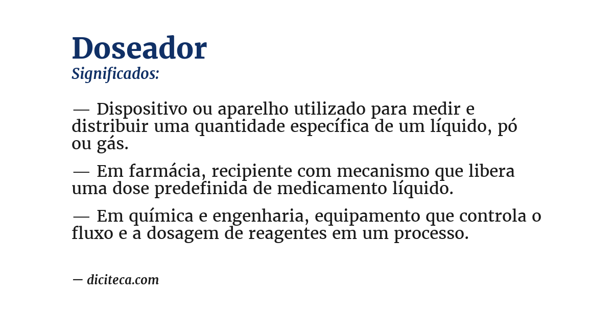 Significado de doseador