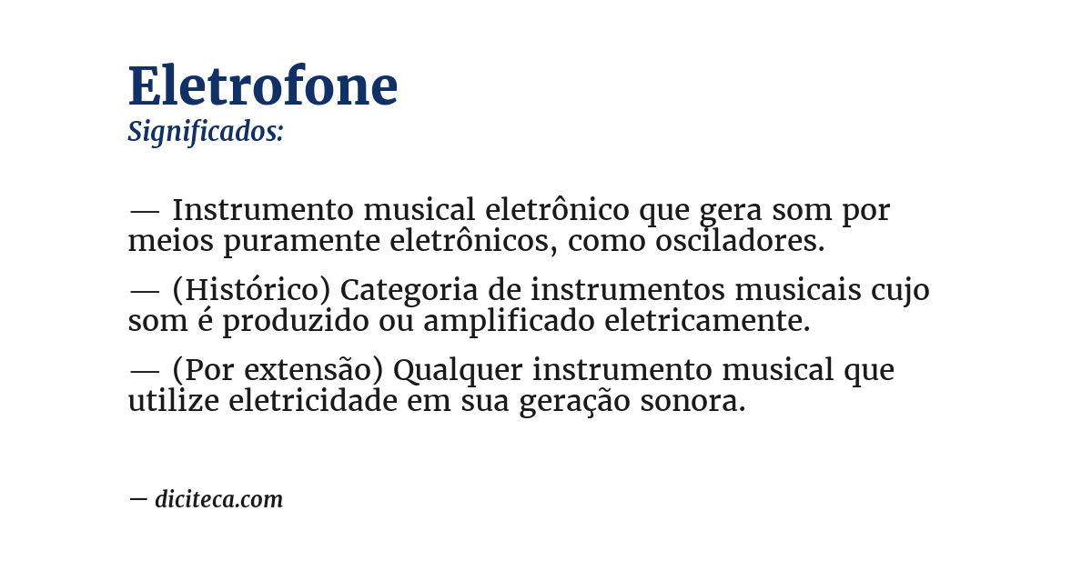 Significado de eletrofone