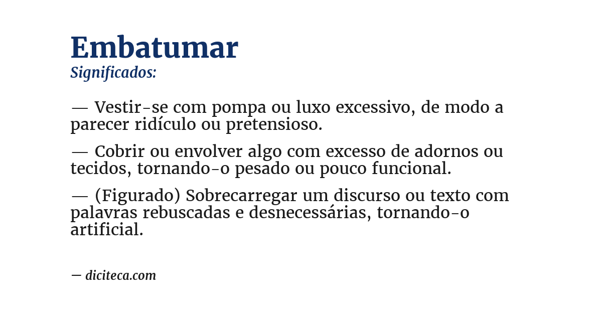 Significado de embatumar