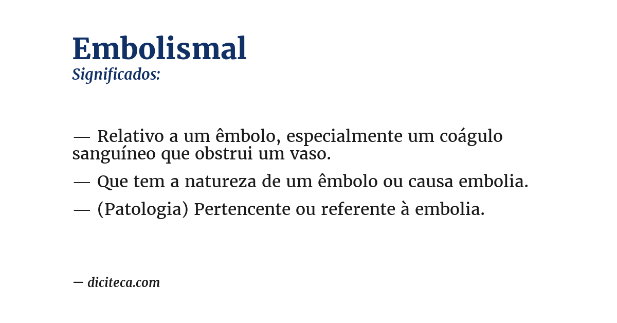 Significado de embolismal