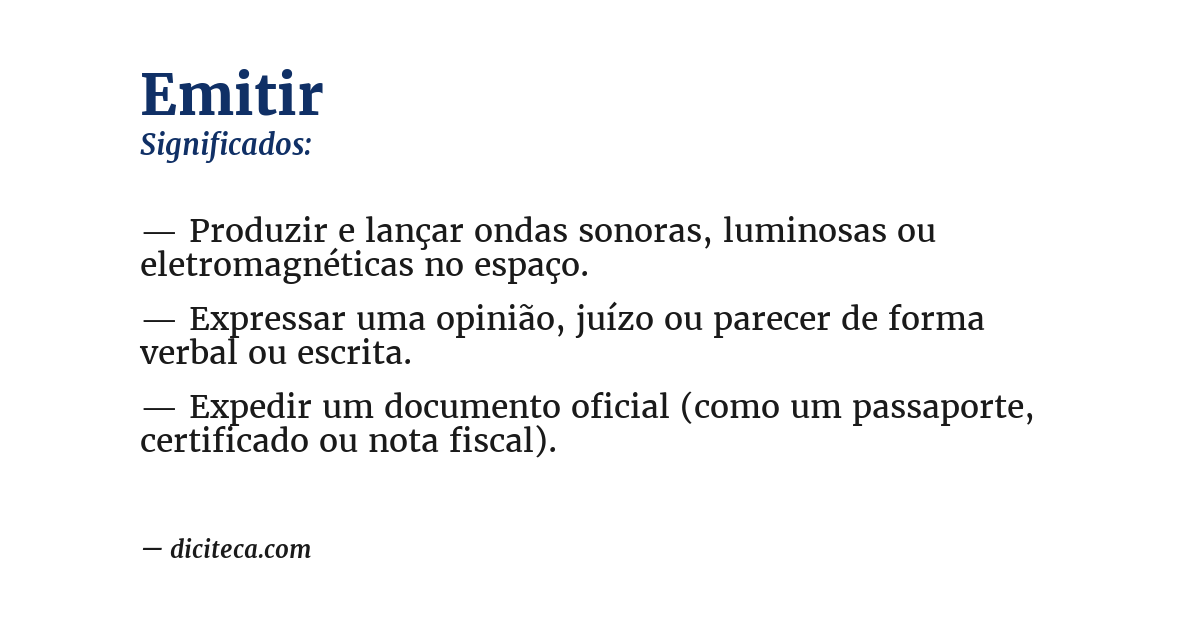 Significado de emitir