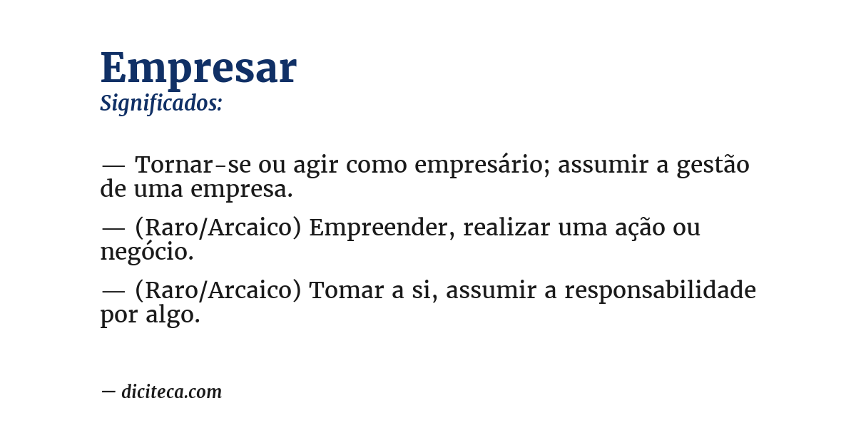 Significado de empresar