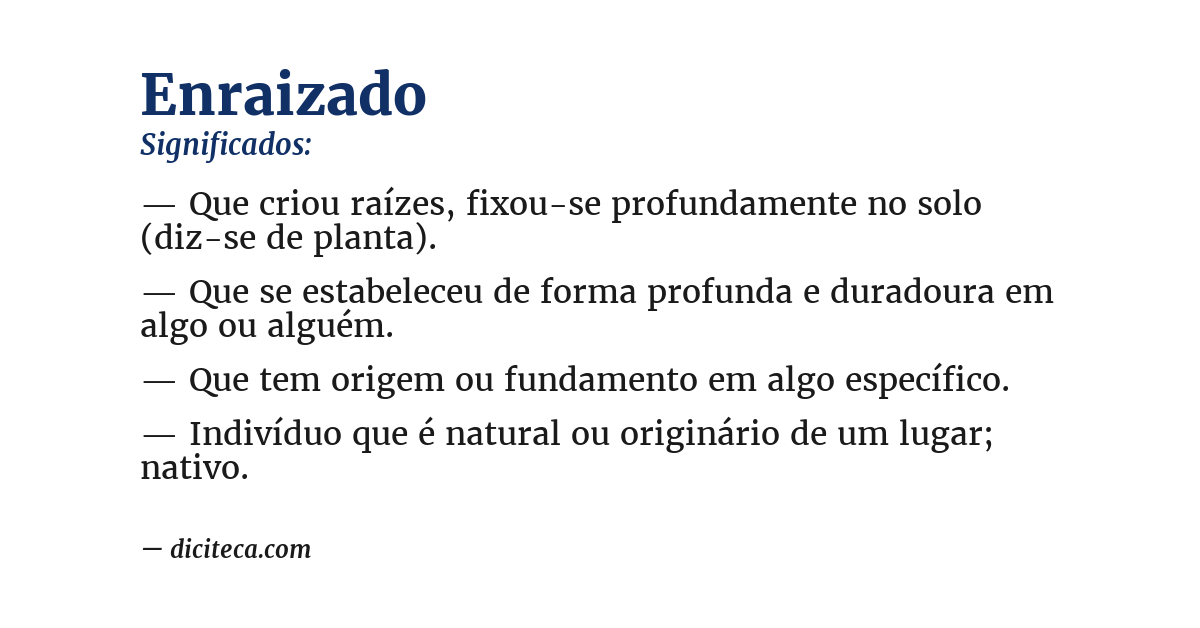 Significado de enraizado