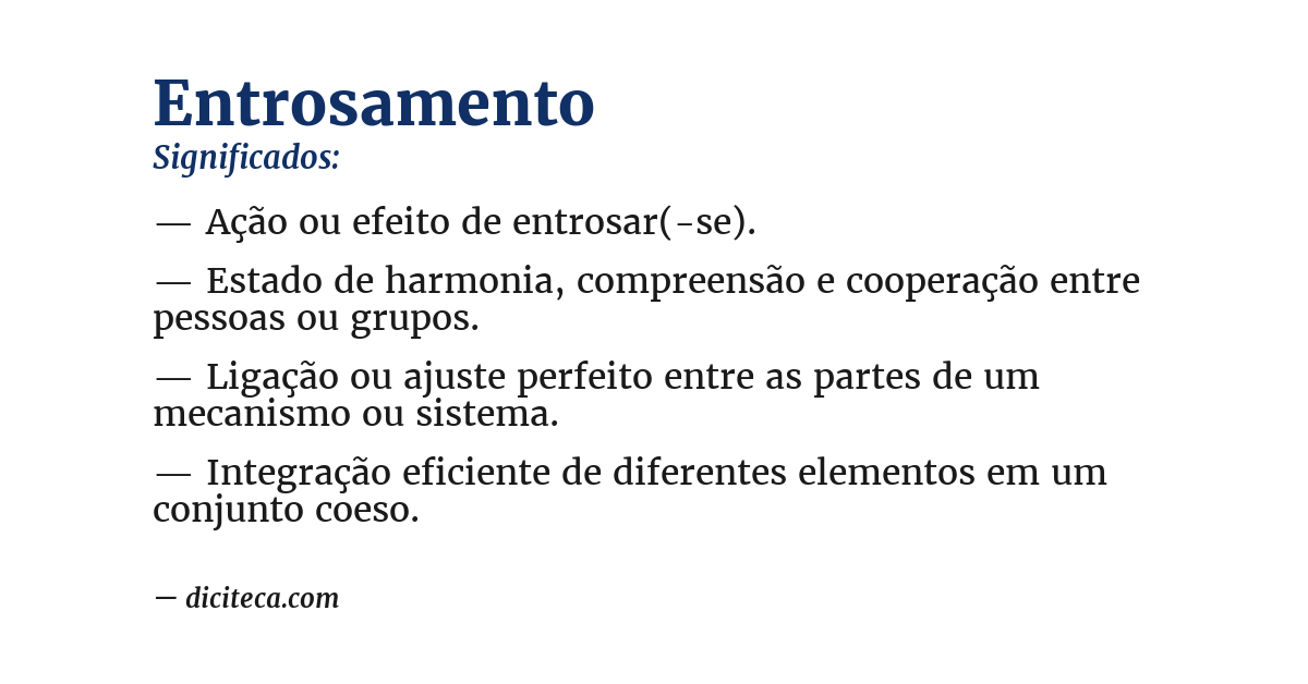 Significado de entrosamento