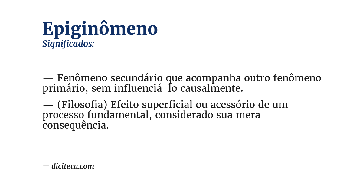 Significado de epiginômeno