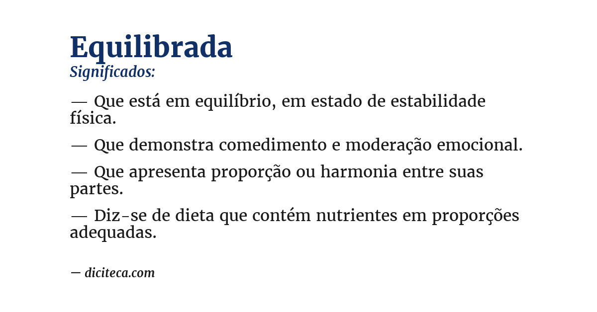 Significado de equilibrada