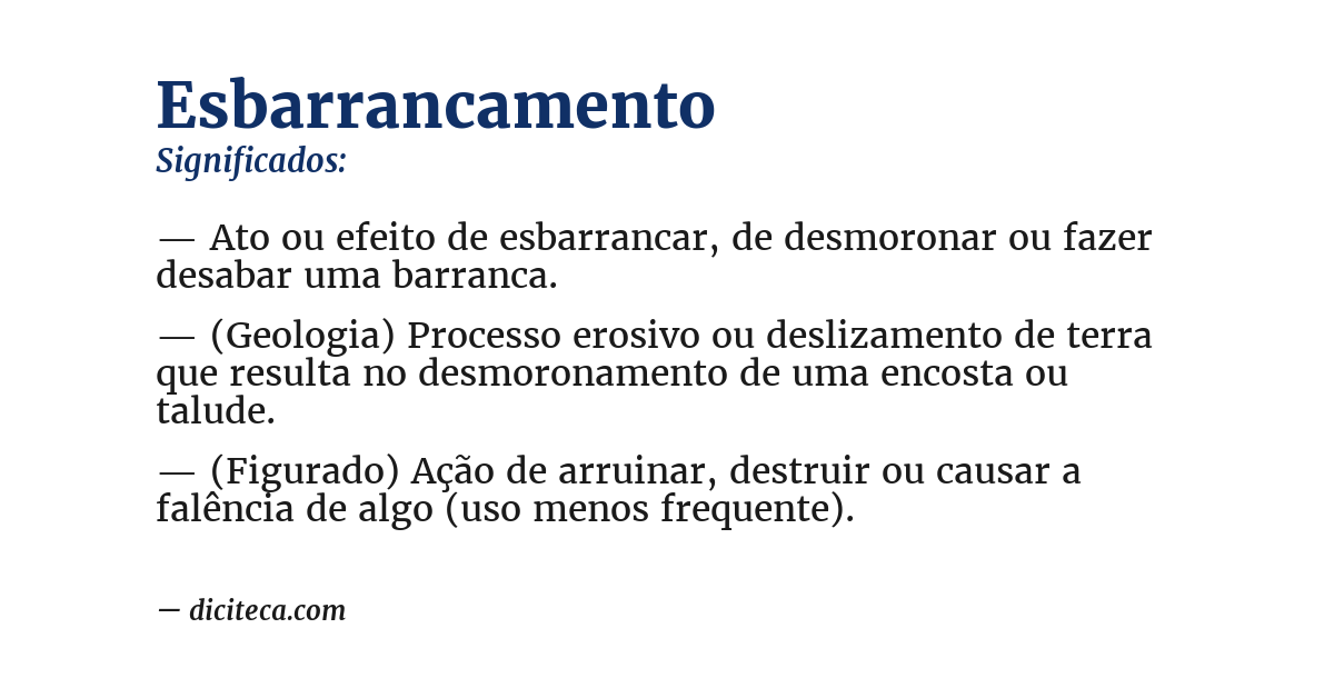 Significado de esbarrancamento