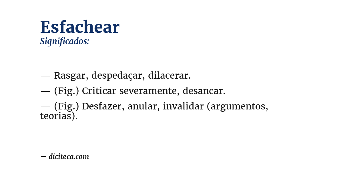 Significado de esfachear
