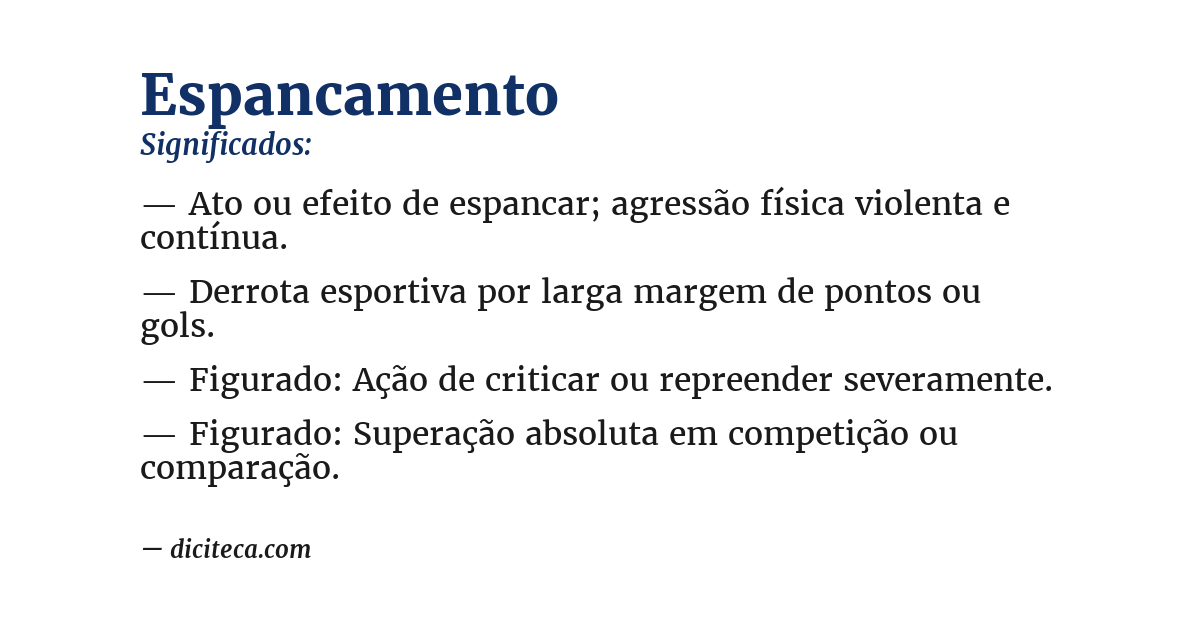 Significado de espancamento