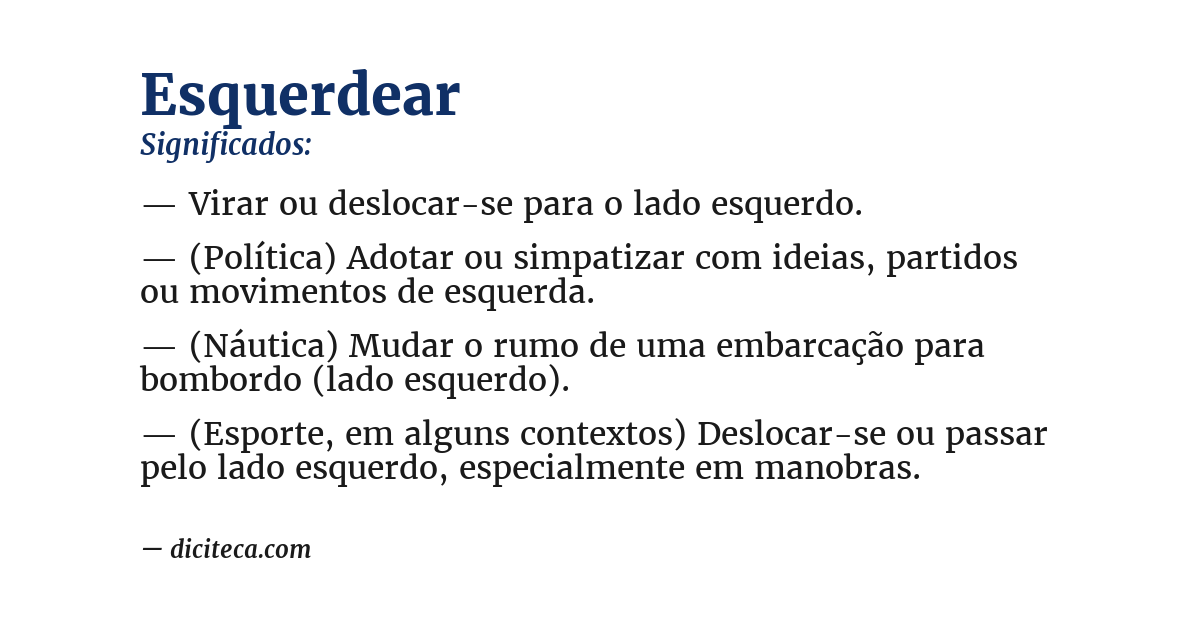 Significado de esquerdear