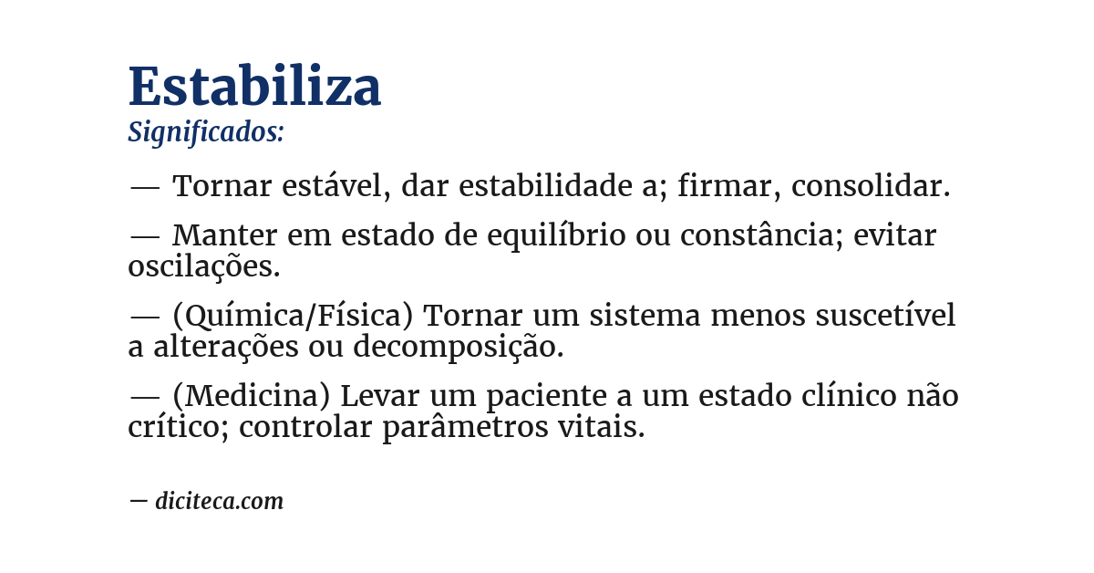 Significado de estabiliza