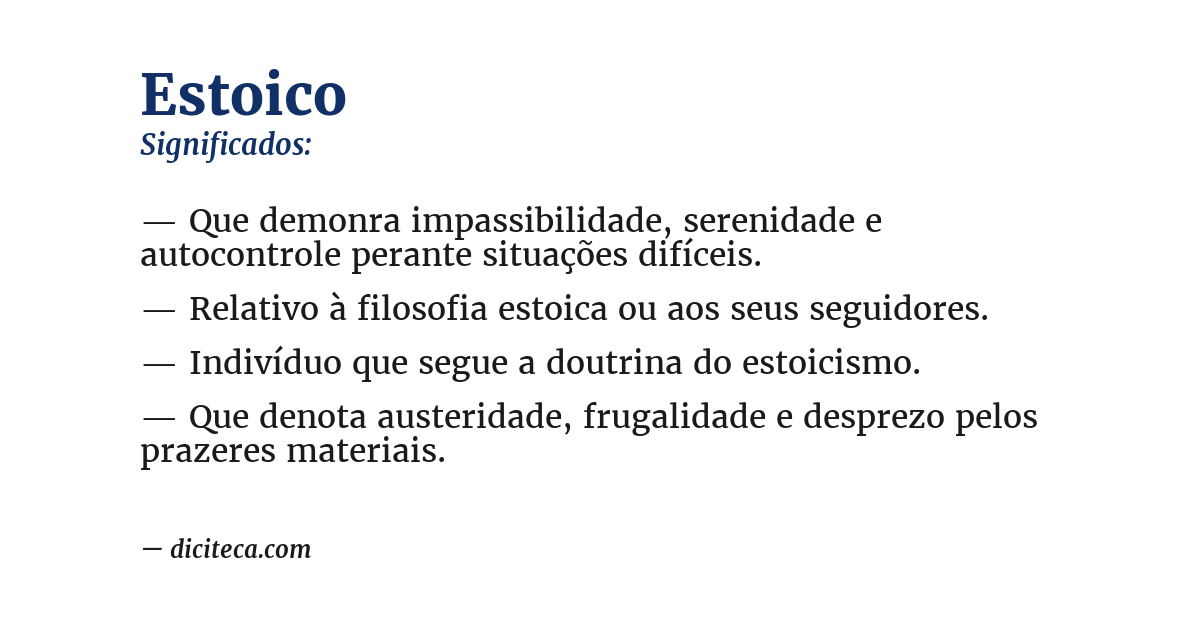 Significado de estoico