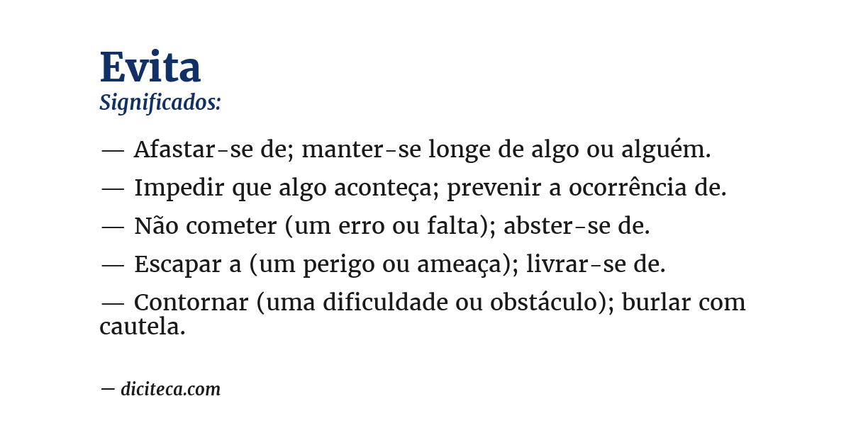Significado de evita