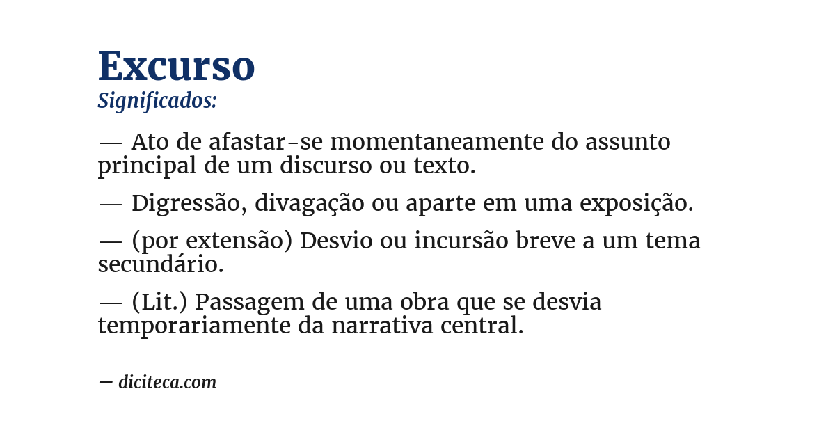 Significado de excurso
